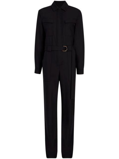 high-neck belted-waist jumpsuit by ANOTHER TOMORROW