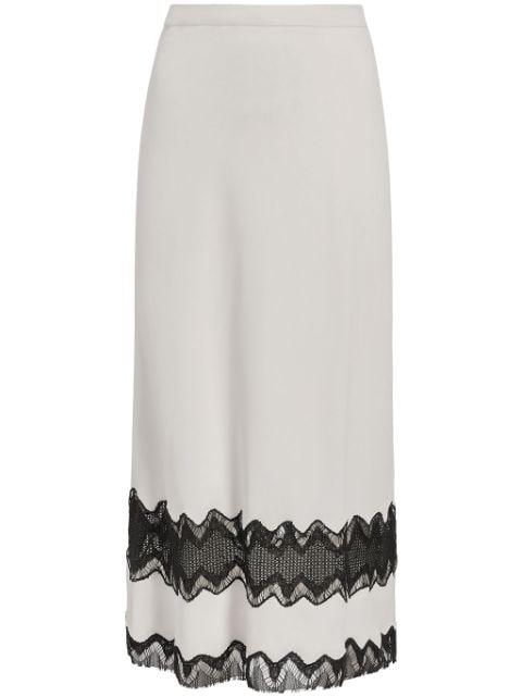 lace high-waist midi skirt by ANOTHER TOMORROW