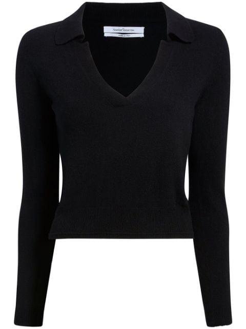 long-sleeve knitted polo top by ANOTHER TOMORROW