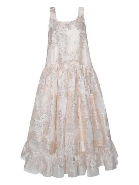 embroidered sleeveless midi dress by ANOUKI