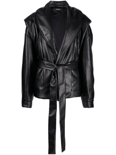 faux-leather padded jacket by ANOUKI
