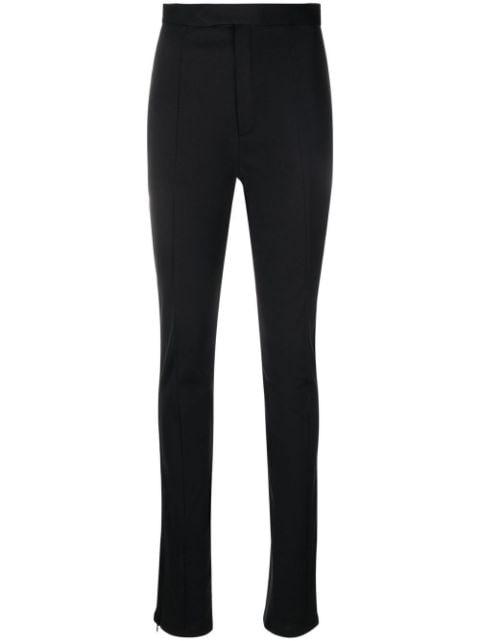 high-waisted slit-detail trousers by ANOUKI