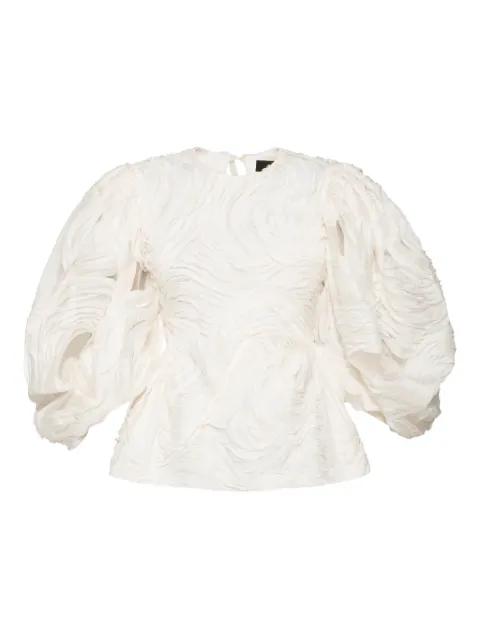 puff-sleeve embroidered shorts set by ANOUKI