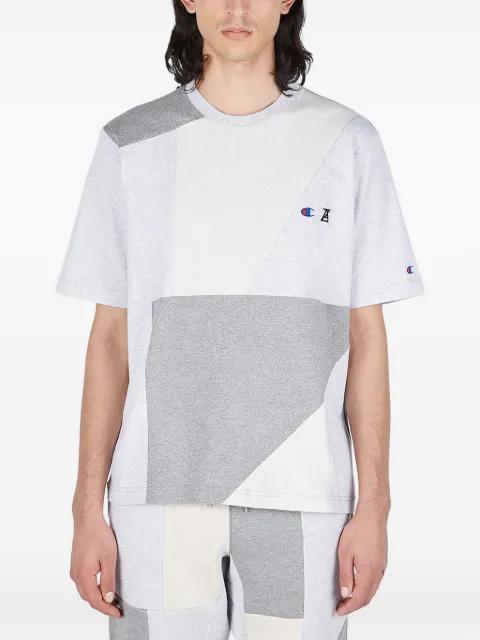 logo-embroidered panelled T-shirt by ANREALAGE