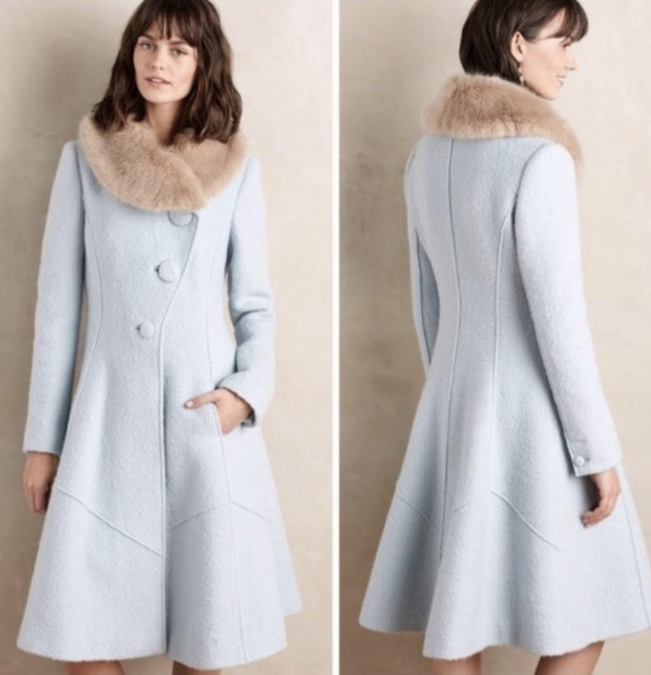 Anthropologie Powder Blue Elevenses Wool Blend Collared Beatrix Coat by ANTHROPOLOGIE Anthropologie Powder Blue Elevenses Wool Blend Collared Beatrix Coat by ANTHROPOLOGIE