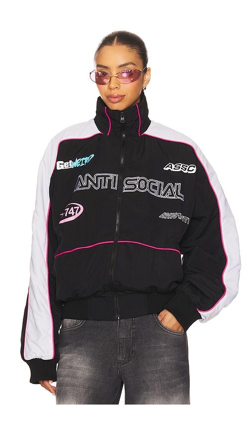 Anti Social Social Club Racing Track Jacket in Black by ANTI SOCIAL SOCIAL CLUB
