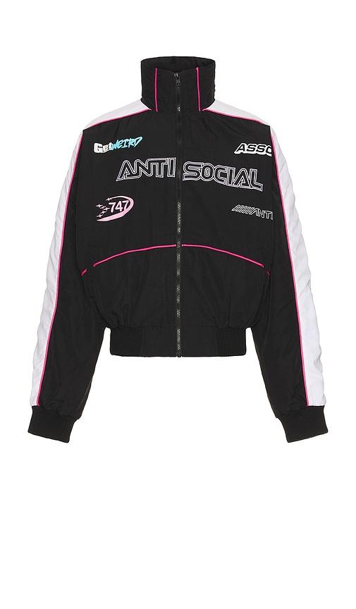 Anti Social Social Club Racing Track Jacket in Black by ANTI SOCIAL SOCIAL CLUB Anti Social Social Club Racing Track Jacket in Black by ANTI SOCIAL SOCIAL CLUB