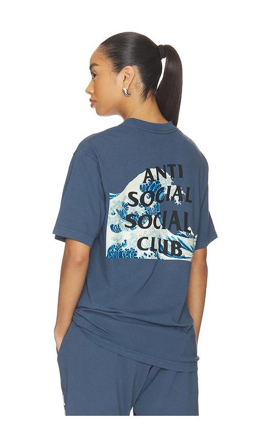 Anti Social Social Club The Great Wave Tee in Blue by ANTI SOCIAL SOCIAL CLUB