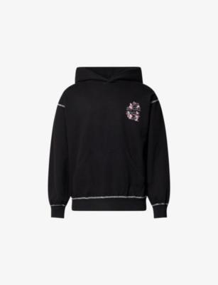 Contrast Stitch Brand-Print Cotton-Jersey Hoodie by ANTI SOCIAL SOCIAL CLUB Contrast Stitch Brand-Print Cotton-Jersey Hoodie by ANTI SOCIAL SOCIAL CLUB