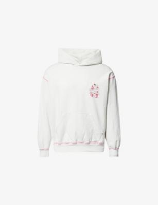 Contrast Stitch Brand-Print Cotton-Jersey Hoodie by ANTI SOCIAL SOCIAL CLUB