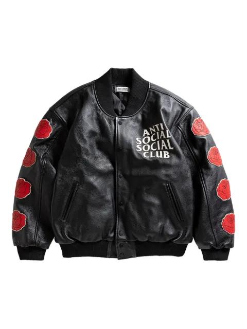 logo-detail leather jacket by ANTI SOCIAL SOCIAL CLUB