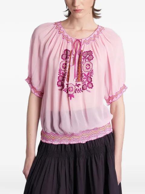 Delia embroidered smocked blouse by ANTIK BATIK