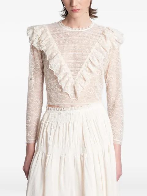Flowi ruffled lace-trimmed top by ANTIK BATIK