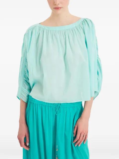 Fruti ruched-sleeve boat-neck top by ANTIK BATIK