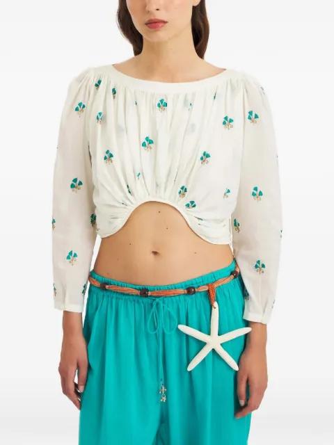 Jeanne embroidered cropped blouse by ANTIK BATIK