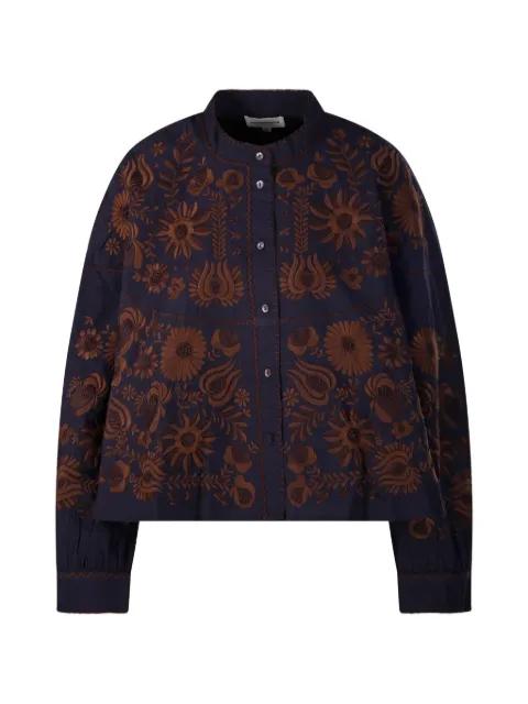 Matias Big floral-embroidered shirt by ANTIK BATIK