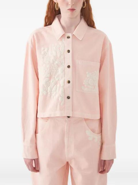 floral-embroidered cropped jacket by ANTIK BATIK
