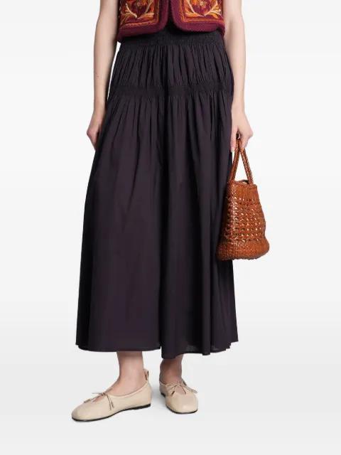 smocked tiered maxi skirt by ANTIK BATIK
