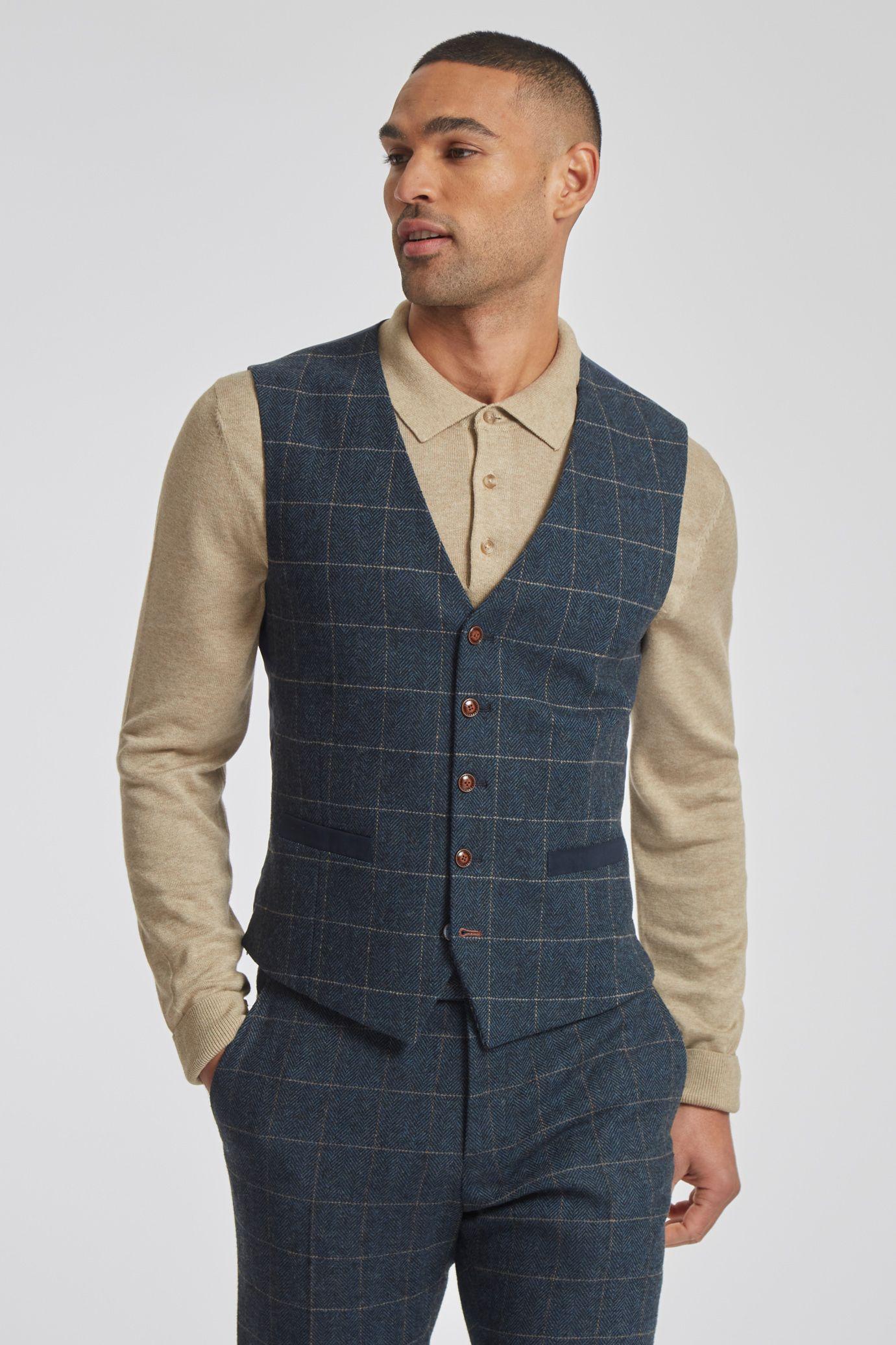 Herringbone Check Waistcoat by ANTIQUE ROGUE