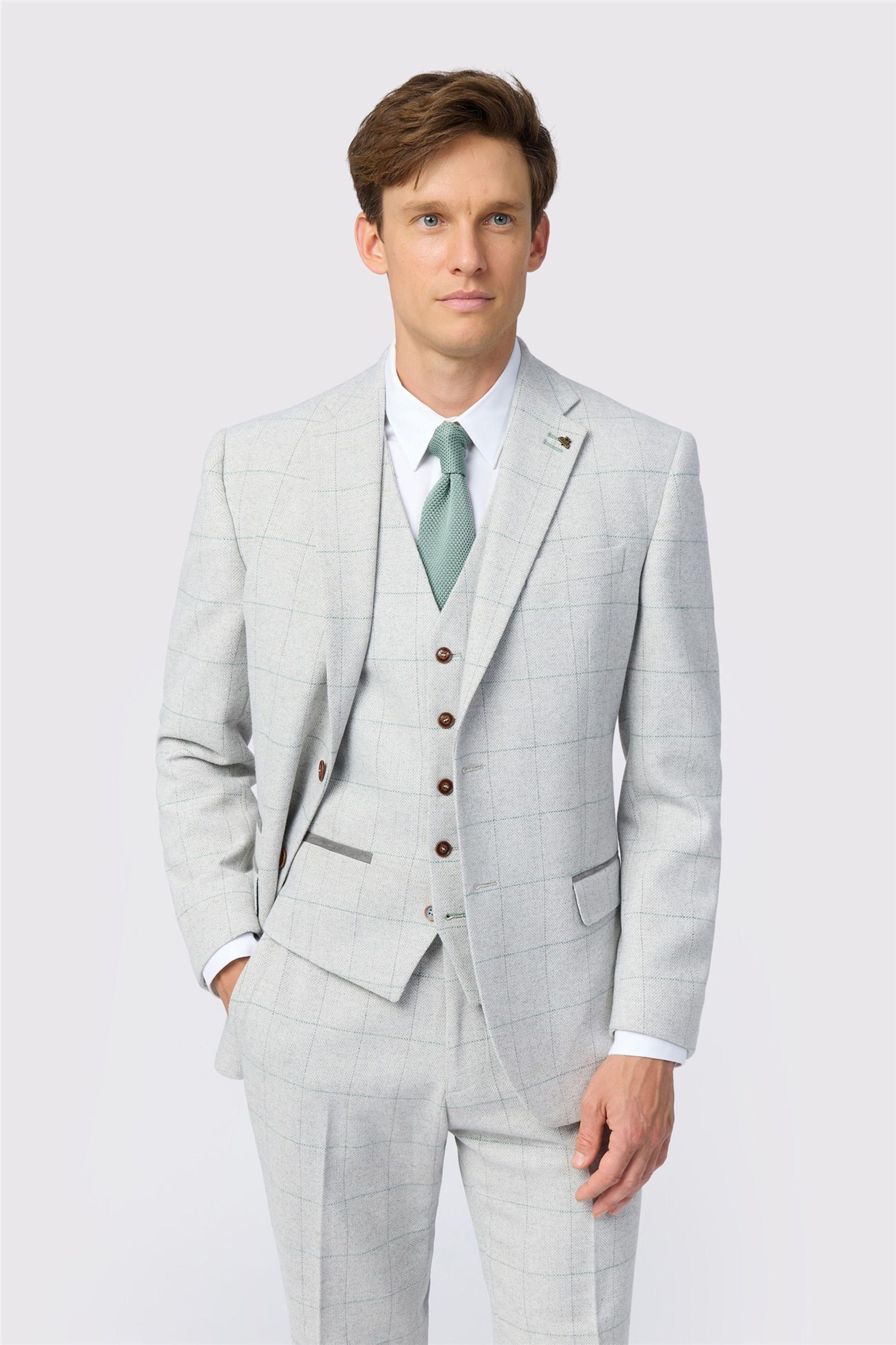 Single Breasted Two Button Checked Tailored Suit Jacket by ANTIQUE ROGUE