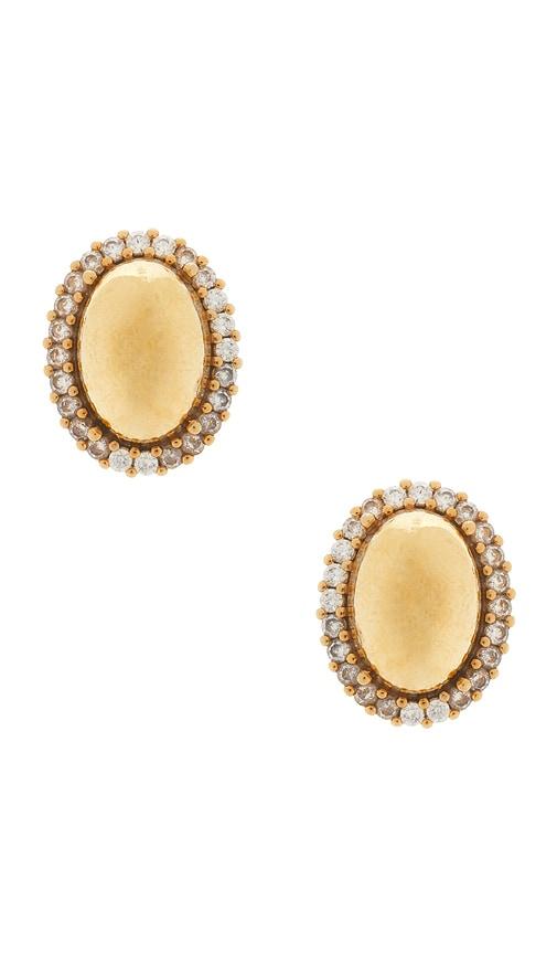 Anton Heunis Clasp Oval Stud Earrings in Metallic Gold by ANTON HEUNIS