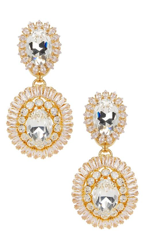 Anton Heunis Clip Oval Pendant Drop Earrings in White by ANTON HEUNIS