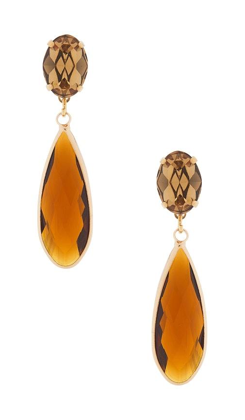 Anton Heunis Drop Earrings in Cognac,Metallic Gold by ANTON HEUNIS