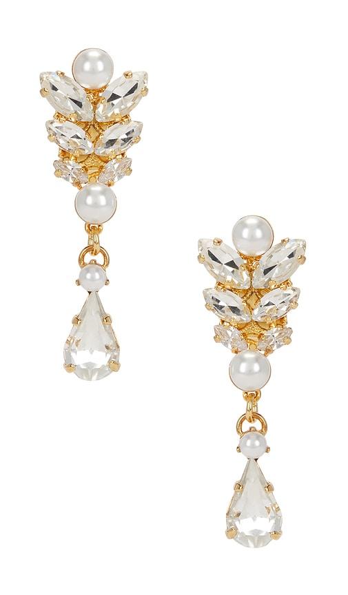 Anton Heunis Drop Leaf Motif Earrings in White by ANTON HEUNIS