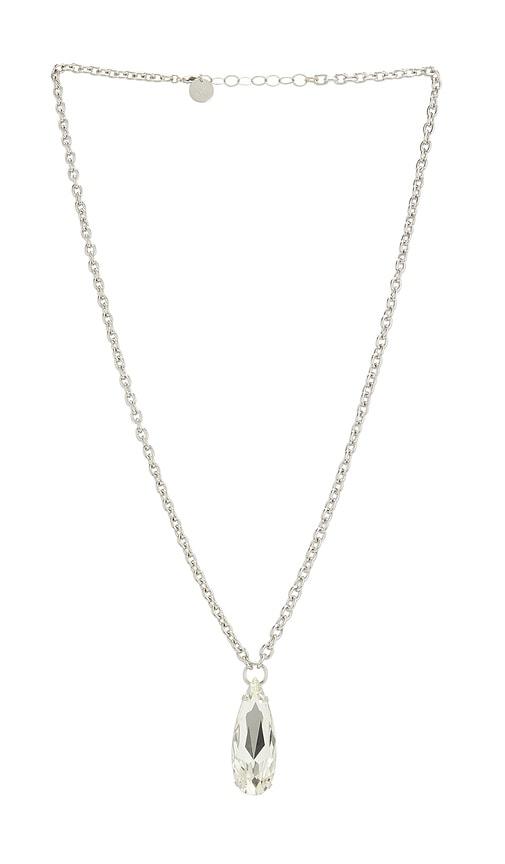 Anton Heunis Long Chain With Tear Pendant in Metallic Silver by ANTON HEUNIS