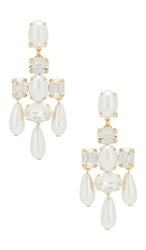 Anton Heunis Omega Clasp Chandelier Earrings in Ivory by ANTON HEUNIS