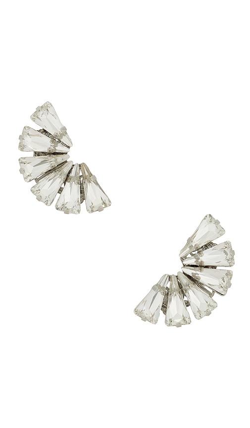 Anton Heunis Omega Clasp Fan-shaped Detail Stud in Metallic Silver by ANTON HEUNIS