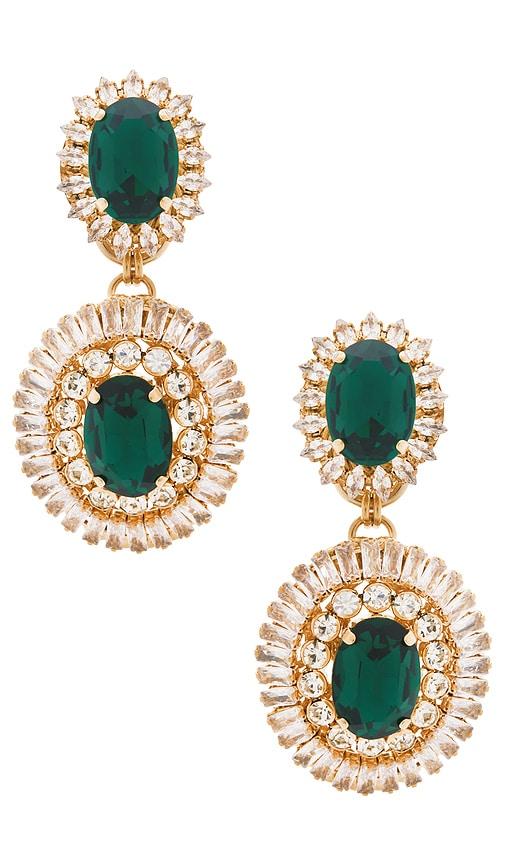 Anton Heunis Omega Clasp Oval Disc Chandeliers Drop Earrings in Green by ANTON HEUNIS