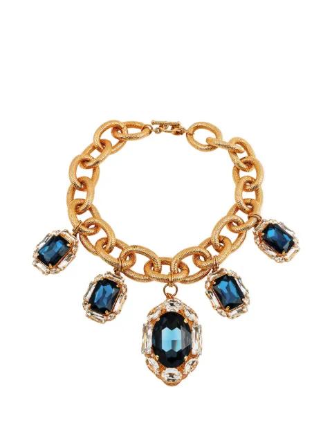 Medusa crystal-embellished chunky-link necklace by ANTON HEUNIS