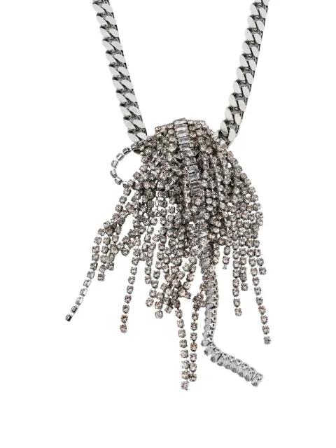 crystal-fringe curb-chain necklace by ANTON HEUNIS