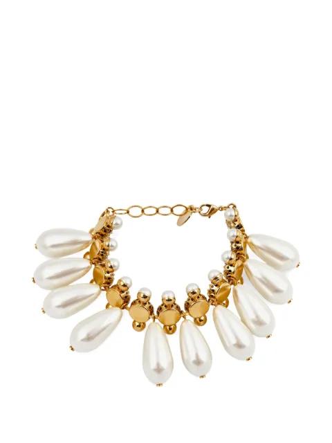 pearl-embellished crystal-embellished bracelet by ANTON HEUNIS