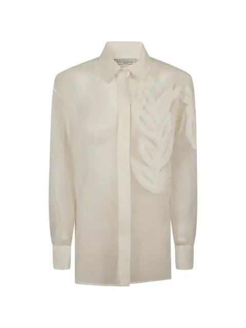 Alessandra leaf-appliqué shirt by ANTONELLI