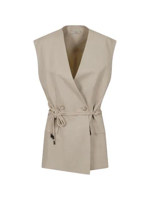 Ellen double-breasted rope-belt gilet by ANTONELLI