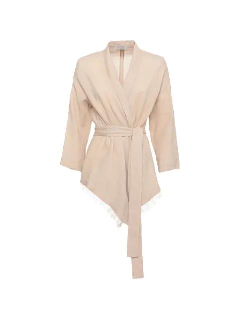 Katia belted fringe-trim jacket by ANTONELLI