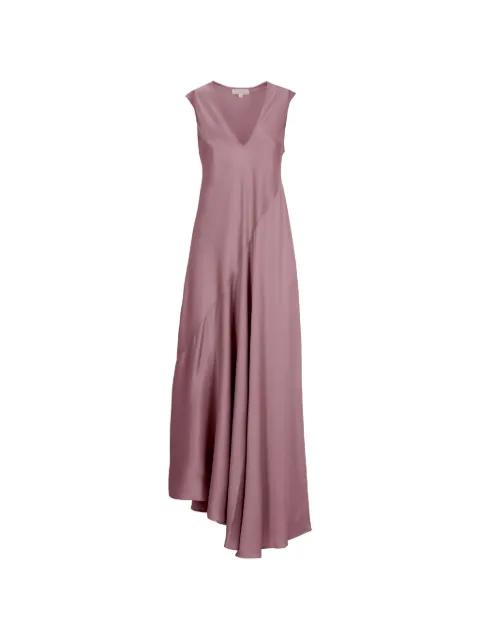 Natasha asymmetric-hem V-neck dress by ANTONELLI