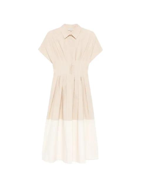 pleated colour-block midi dress by ANTONELLI