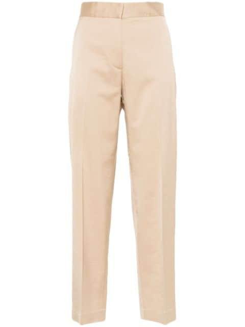 pressed-crease shantung tapered trousers by ANTONELLI