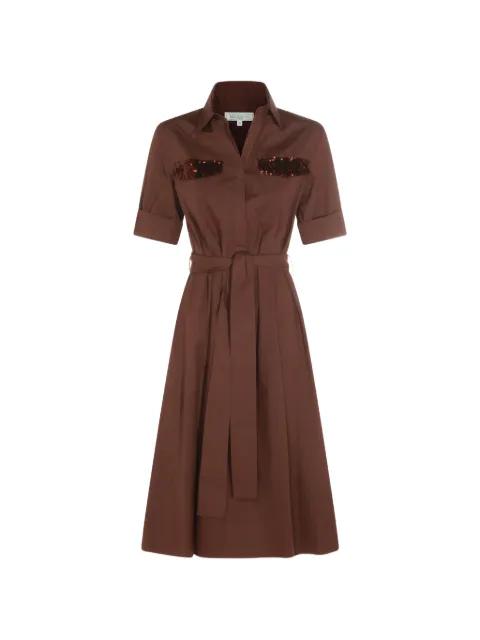 sequin-embellished belted midi dress by ANTONELLI