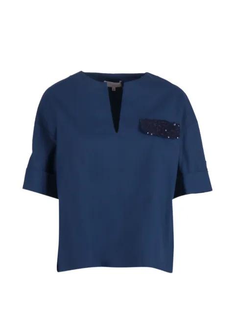 sequin-embellished chest-pocket T-shirt by ANTONELLI