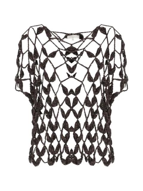 sequin-embellished crochet-knit sweater by ANTONELLI