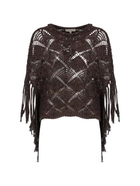 sequin-embellished fringed sweater by ANTONELLI