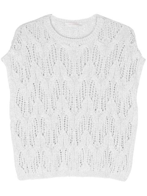 sequined 3D-knit vest by ANTONELLI