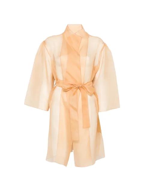 sheer belted coat by ANTONELLI