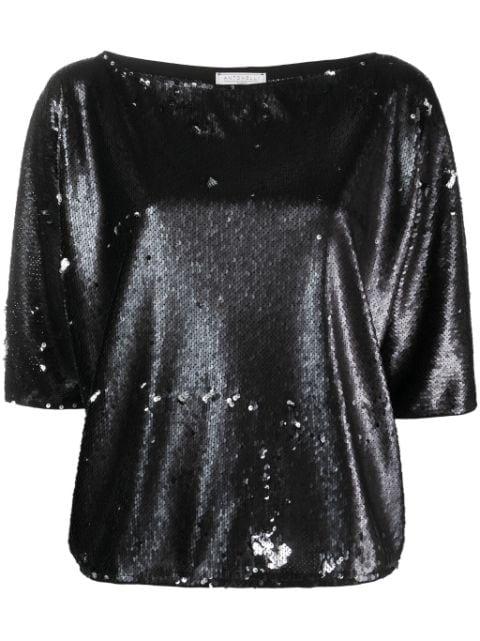 short-sleeve sequin top by ANTONELLI