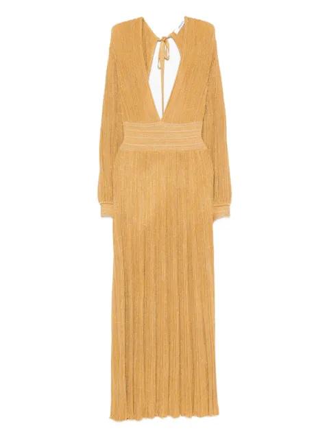 pleated V-neck maxi dress by ANTONINO VALENTI