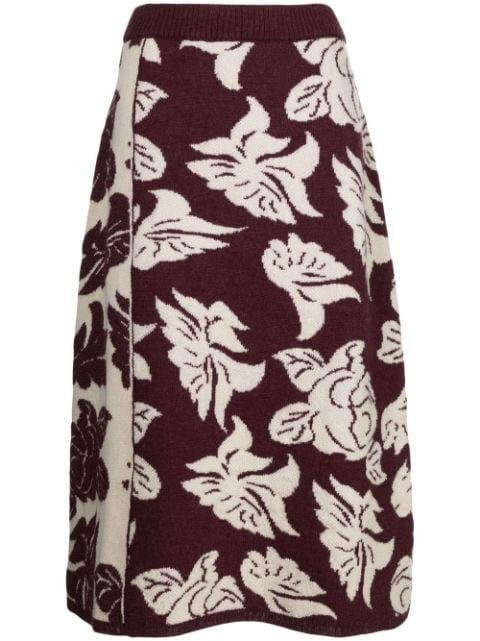 floral-jacquard knitted skirt by ANTONIO MARRAS